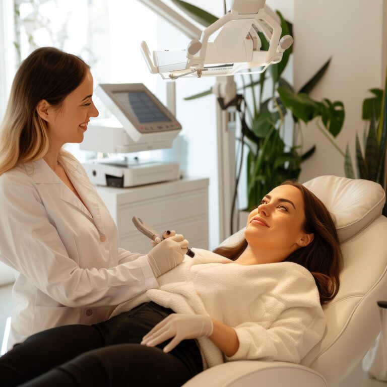 woman is talking to doctor