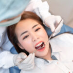 high angle view dentist